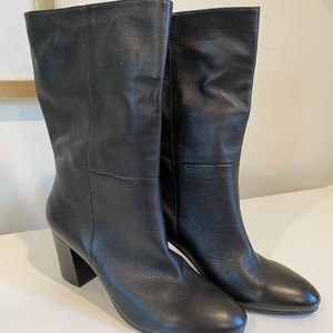 SILENT D Ubay Leather Mid High Boots Black